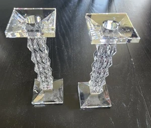Candelabros Waterford By Marquis 8" de cristal paradoja RARA - Imagen 1 de 9