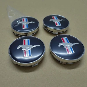 (4) Wheel Center Caps Pony Emblem 60mm Rim Cover Hubcaps Horse Logo For Mustang - Picture 1 of 2