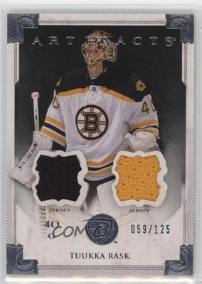 2013-14 Upper Deck Artifacts Goalies Jersey/Jersey /125 Tuukka Rask #125 - Image 1 of 2