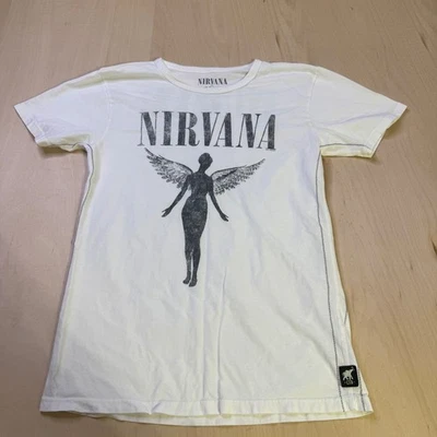 Camiseta Nirvana Baúl LTD Free People XS Gráfico Banda Camiseta Gira Blanca Foto 1 de 4