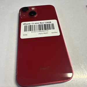 Apple iPhone 13 mini 128GB ROT entsperrt, 93% Batteriezustand, KOSTENLOS am nächsten Tag UK - Bild 1 von 8