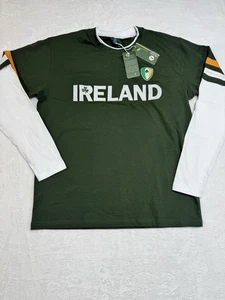 Camiseta Larga Retro Irlandesa Cuello En Capas Dos Tonos Para Hombre XL - Imagen 1 de 6