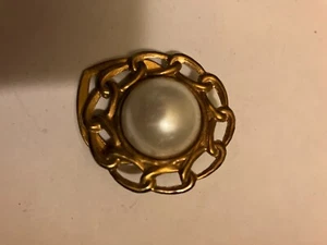 vintage estate faux pearl scarf clip - Picture 1 of 2