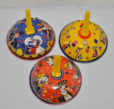 3x U.S. Metal Toy Mfg. Co. Tin Litho Noise Maker Clown Party Celebration Bell