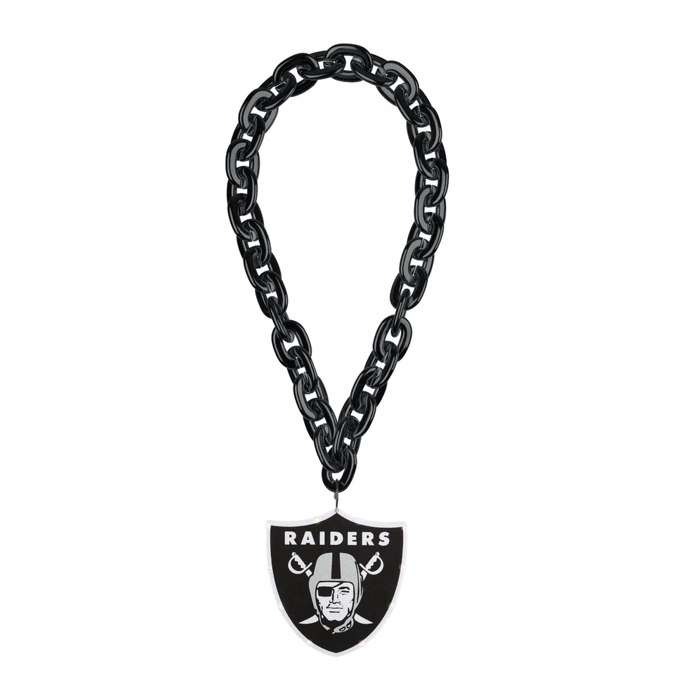 Cadena de abanico de espuma Las Vegas Raiders - NEGRO - Collar de equipo logotipo grande ¡NUEVO! Foto 1 de 1