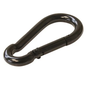 25 Black Powder Coated Steel Spring Hooks, Snap Hooks, Carabiners, Size 1/4" - Bild 1 von 1