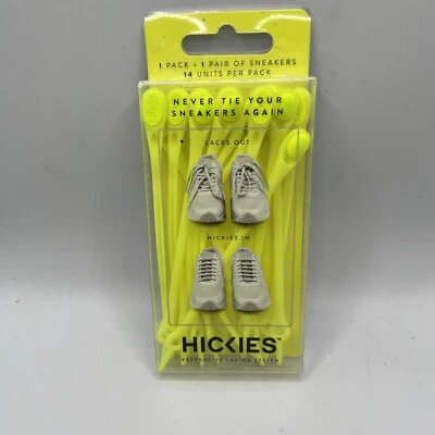 Sistema de cordones Hickies cordones elásticos para zapatos 14 amarillos (talla única ajustable) Foto 1 de 4