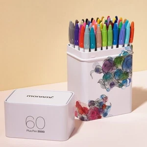 Juego de 60 colores Monami Plus Pen 3000 con estuche de hojalata edición limitada - Imagen 1 de 7
