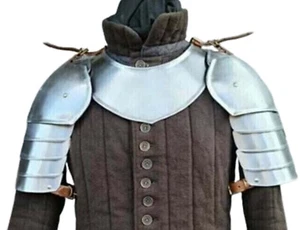 Spallacci da cavaliere medievale con armatura Gorgiera Spallacci da guerriero - Foto 1 di 6