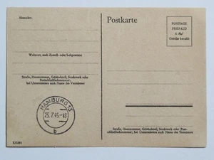 Alliierte Besetzung Behelfsganzsache P 695 d Hamburg 13 - 25.7.1945 * - Picture 1 of 2