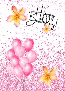 PINK BALLOONS - Christian/ Religious Birthday Card - Big 5" x 7" Card - Picture 1 of 3