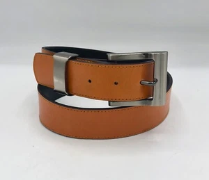  Orange Leather Belt Unisex Fits size 38/39 inch waist - Picture 1 of 6