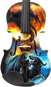 Dragon Spirit Violin Outfit 1/2 w Brazilwood Bow Case Rosin Strings Set Up - Picture 1 of 7