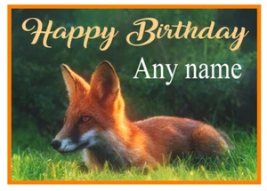 PERSONALISED CUTE BEAUTIFUL FOX BIRTHDAY/OTHER CARD FREE POST - Picture 1 of 1