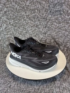 Hoka Clifton 9 Running Shoes Women's Size 9.5 Wide Black / White - Picture 1 of 9