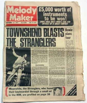 Melody Maker 9/17/77 Pete Townshend Nazareth Chicago Dr Feelgood Full Page Ad - Image 1 of 4