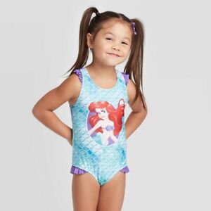 Toddler Girls' The Little Mermaid Ariel Princess One Piece Swimsuit 4T