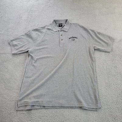 Jack Daniels Antiguo No. Camisa polo de manga corta de algodón gris XL para hombre 7 Foto 1 de 4