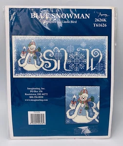 Blue Snowman by Imaginating cross stitch pattern NOS Linda Bird Design - Picture 1 of 6