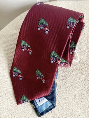 Nuevo con etiquetas Corbata para Cuello Southern Tide Árbol de Navidad Jeep Rojo Azul Marino DEADSTOCK Foto 1 de 4