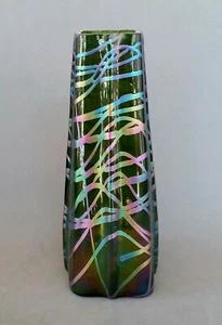 Antique Kralik hand blown Iridescent glass vase, 10 inches - Picture 1 of 12