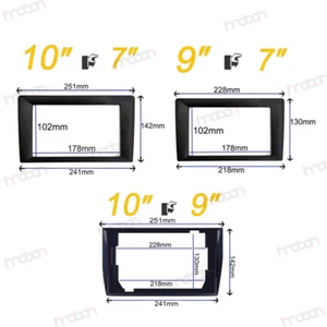 9 10,1 Zoll bis 7 Zoll Autorahmen Fascia für Universal 2 Dobule DIN Autoradio DVD - Bild 1 von 8