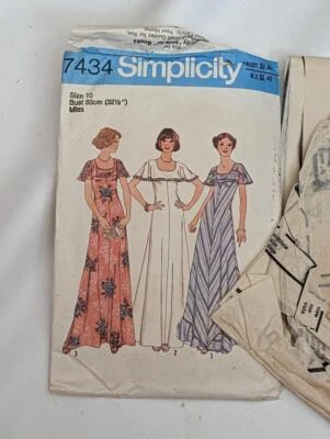 Vintage Sewing Pattern Simplicity 7434- Bias Dress 1976 Sz 10  Bust 83cm - Image 1 of 2