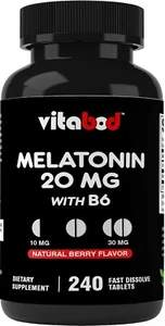Melatonin 20mg High Potency Natural Sleep Aid Berry Flavor 240 Fast Dissolve TAB - Picture 1 of 2