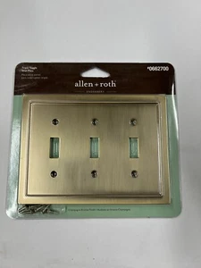 Allen Roth Enderbery 3-Gang Triple Toggle Switch Wall Plate Champagne Bronze - Picture 1 of 1