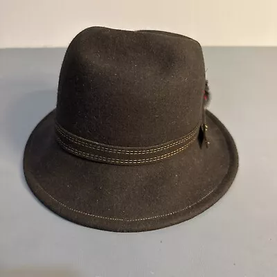 Sombrero Fedora De Lana Negro Betmar New York De Colección Talla Mediana Grande Foto 1 de 4