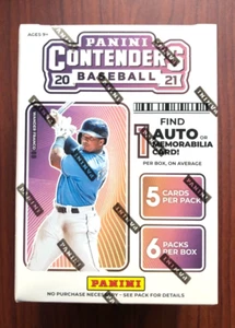 2021 Panini Contenders Baseball MLB Sealed Blaster Box W/ AUTO or Memorabilia - Picture 1 of 5