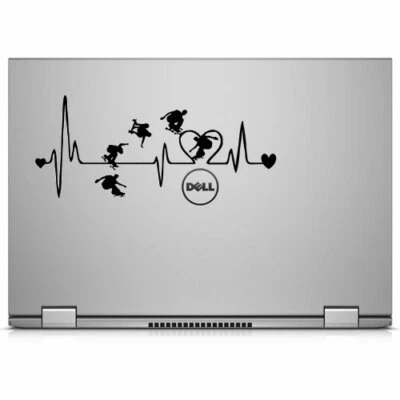 Skateboard Boy HeartbeatDecal Sticker for Macbook Laptop Car Automotive Lifeline - Image 1 of 4