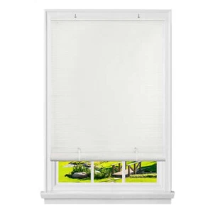 Indoor/Outdoor Cordless White Vinyl Light Filtering Window Roll-Up Blind - Picture 1 of 4