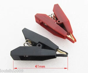 1 par Nuevo 2 Colores 41mm Cobre Eléctrico Kelvin Clip de Prueba Tornillo Fijo 10A 10amp - Imagen 1 de 4