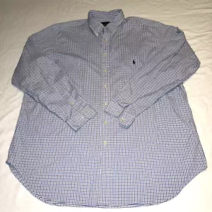 Polo Ralph Lauren Hemd Performance Knopfleiste Herren 2XLT Tall blau kariert Stretch - Bild 1 von 7