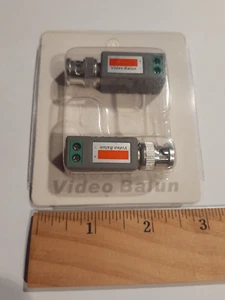 2PCs Gray Video Balun Transceiver BNC Male UTP CAT5 Adapter for Camera CCTV USA - Picture 1 of 11