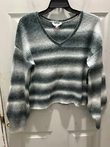 New!No Boundaries Greys/White Long Sleeve Space Dye Sweater. Size XL(15-17).Cute - Picture 1 of 4