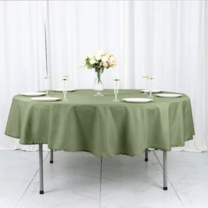 6 pcs Eucalyptus Green 90" ROUND POLYESTER TABLECLOTHS Trade Show Booth - Picture 1 of 8