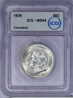 1936 Cleveland Half Dollar 50C ICG MS64 - Image 1 of 2