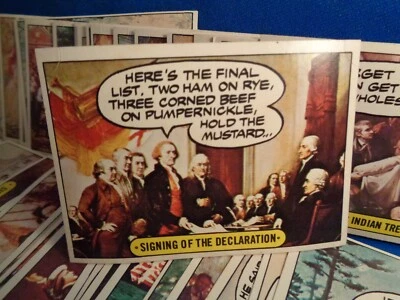 HYSTERICAL HISTORY - 1976 TOPPS (66) STICKER CARD SET ! RARE ! LQQK ! - Image 1 of 4