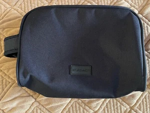 Versace Parfums Black Cosmetic Toiletry Travel Bag Pouch 9"x7"x4" Designer Lux - Picture 1 of 7
