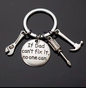 "If Dad Can't Fix It No One Can" Hand Tools Dad Gift Love Daddy Keychain - Picture 1 of 2