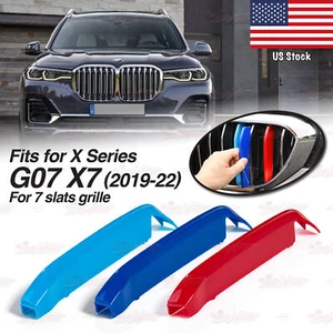 Performance 7 SLATS Kidney Grille 3 Color Cover Clips for BMW X7 G07 2019-2022 - Picture 1 of 10