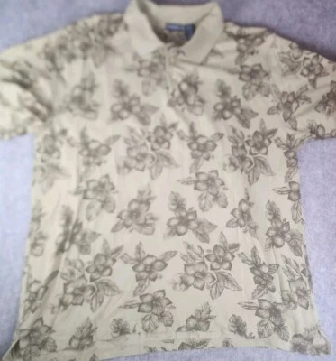 Camisa polo vintage Knights Bridge para hombre talla XL verde floral hawaiana Foto 1 de 4