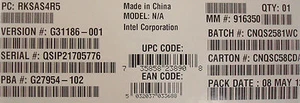 Intel RKSAS4R5 RAID SAS C600 PCIe Upgrade Key New Bulk Packaging - Picture 1 of 1