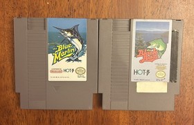 NES Nintendo Fishing Lot - Blue Marlin and Black Bass - authentic - tested