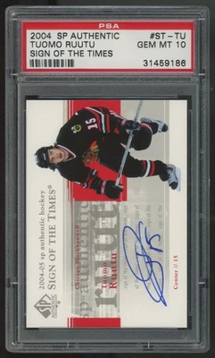 2004-05 UD SP Authentic Tuomo Ruutu Sign Of The Times Auto #ST-TU PSA 10 - Image 1 of 2