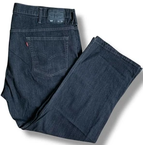 Levi's Men's Black 569 Loose Straight Jeans Size 42x30 Zip Cotton Blend Solid - Picture 1 of 11