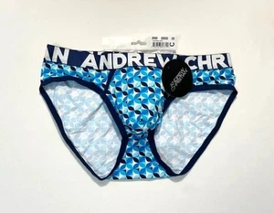 Andrew Christian Size XL Polyamide Blend Geometric Design Briefs - Blues - Picture 1 of 11