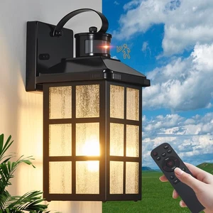 Motion Sensor Porch Lights Outdoor with Remote Control, Smart Dusk-to-Dawn Ex... - Picture 1 of 8